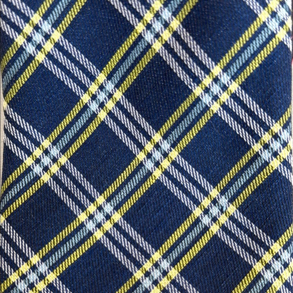 Seaward & Stearn London - Classic Navy Plaid Tie - Picture 4 of 9